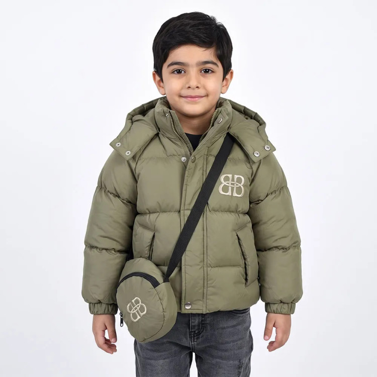 کاپشن باکسی پفکی پسرانه رنگ عدسی