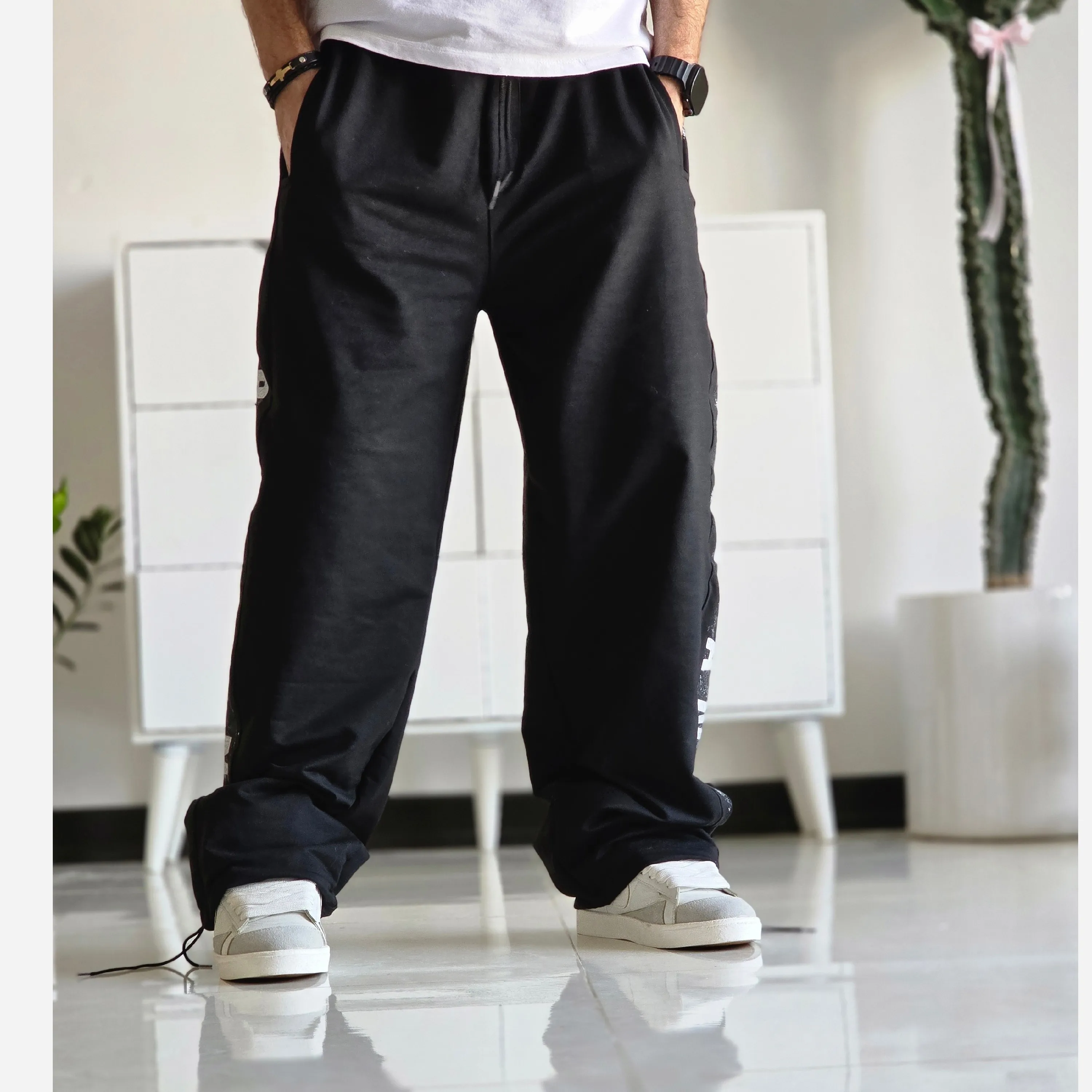 شلوار اسلش بگ جردن مشکی گلکسی اسپان قد 108 سایز XXL XXXL