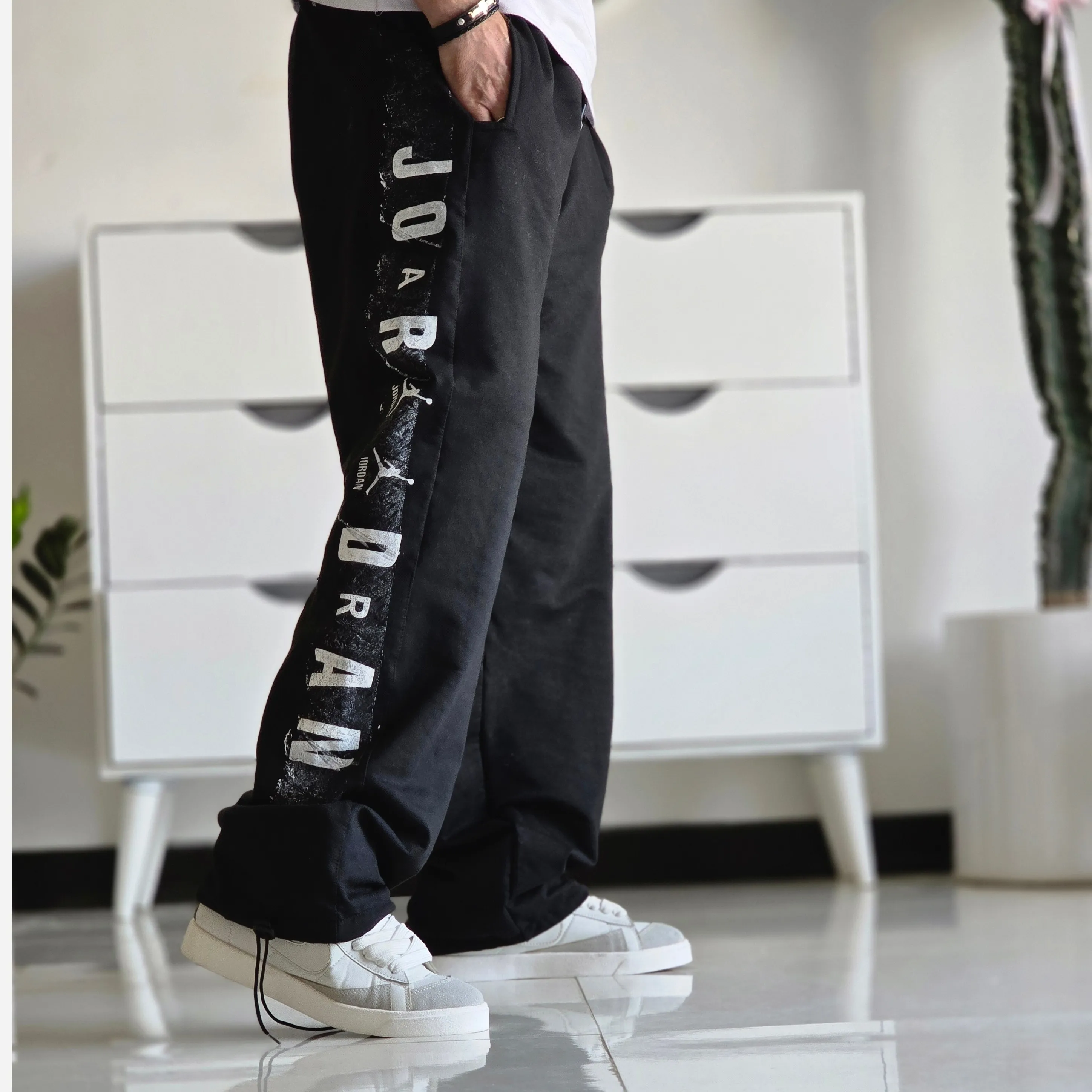 شلوار اسلش بگ جردن مشکی گلکسی اسپان قد 108 سایز XXL XXXL