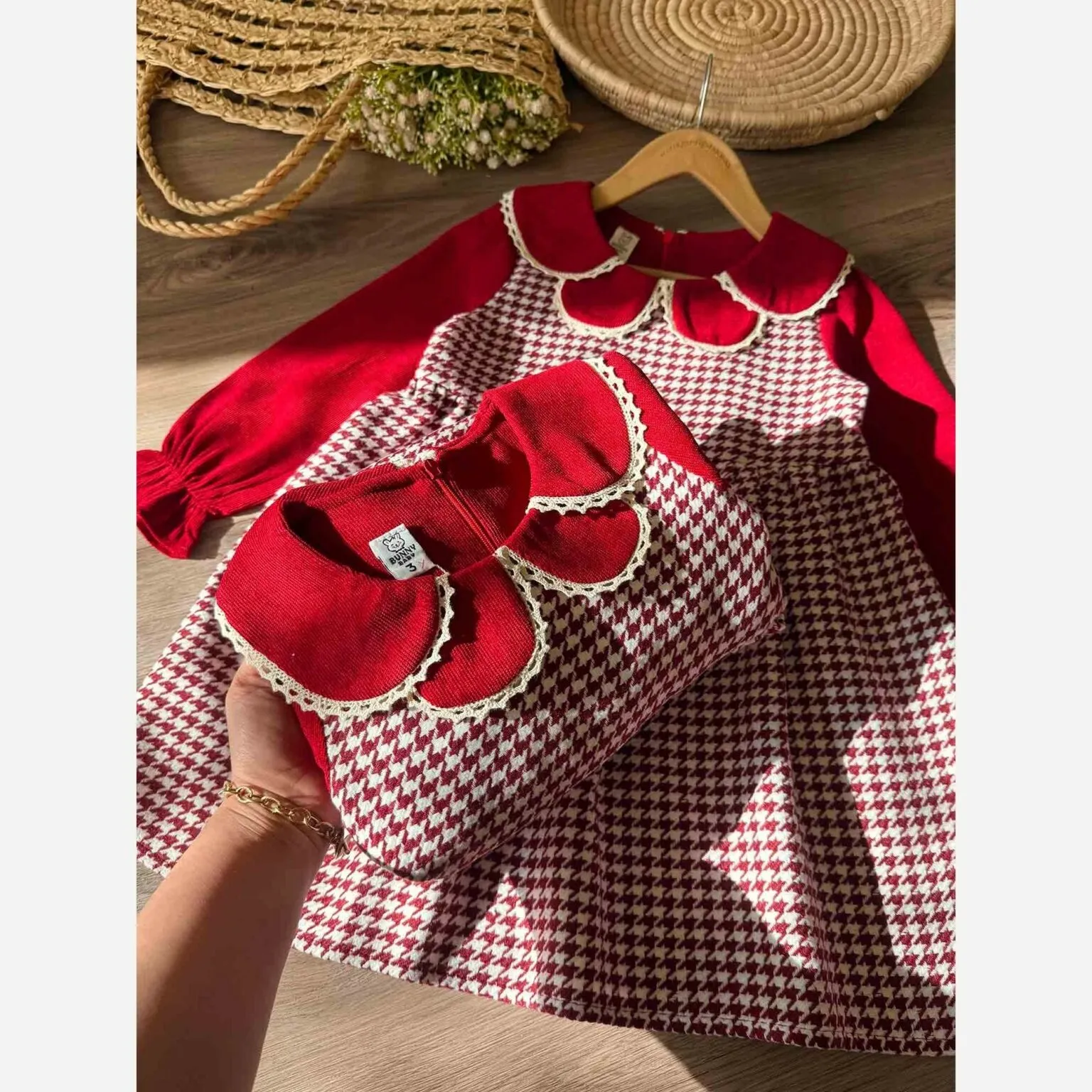 پیراهن دخترانه پشمی مخمل کبریتی 2 تا 6 سال