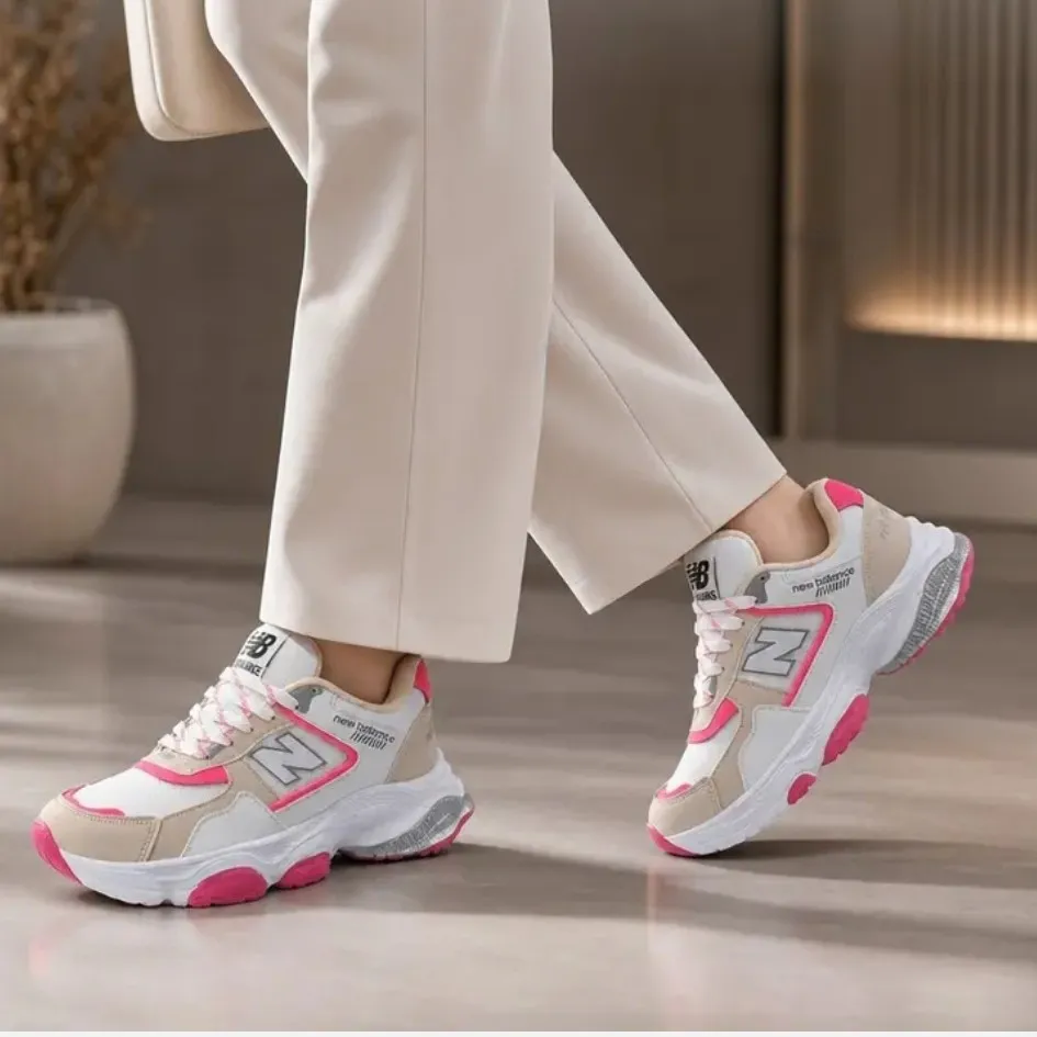 کفش زنانه نیوبالانس مدل LEO زیره دورنگ چرم مصنوعی و راشل سایز 37 تا 40