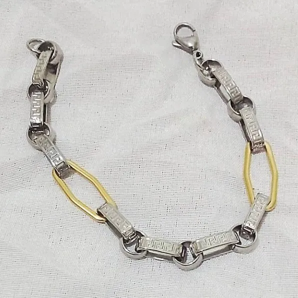 دستبند اسپرت استیل طرح ورساچی رنگ نقره ای ضد حساسیت