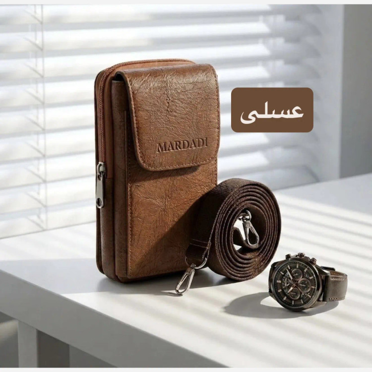 کیف مردانه جاموبایلی چرم مصنوعی روزمره