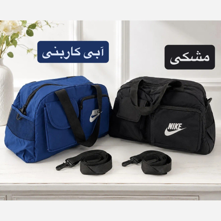 ساک ورزشی اسپرت پارچهای با بند بلند و 5 جیب بیرونی ابعاد 45 در 25 در 20 سانتیمتر