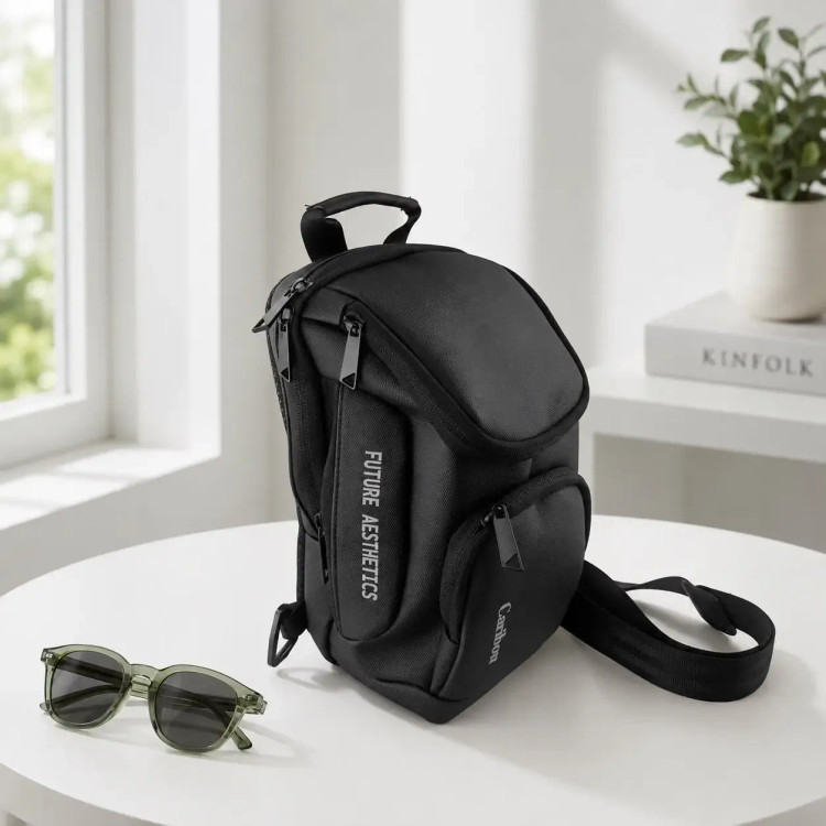 کیف مردانه اسپرت روزمره جنس ریپس دارای 5 جیب بیرونی ابعاد 30 در 15 در 10 سانتیمتر