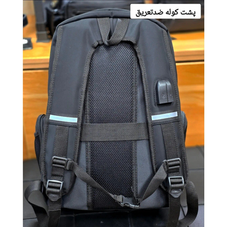 کوله پشتی اسپرت پارچه دیبا خارجی سه خانه لپتاپ دار ضد تعریق