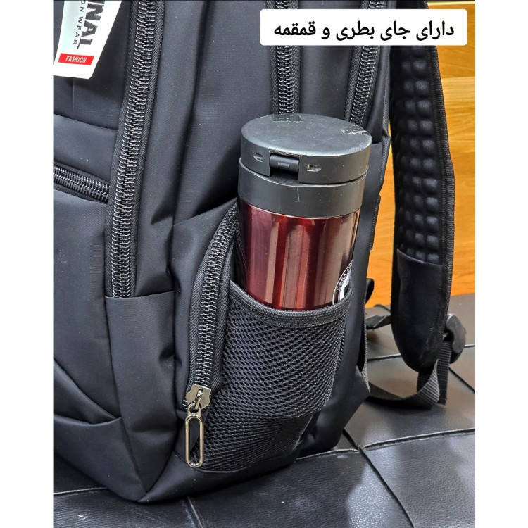 کوله پشتی اسپرت پارچه دیبا خارجی سه خانه لپتاپ دار ضد تعریق