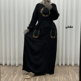 پیراهن نخی گلدوزی زنانه مدل خاطره فری سایز مناسب تا 48