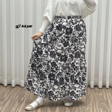 دامن بلند نخی زنانه طرح فلور فری سایز مناسب تا سایز 54