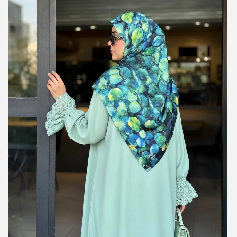روسری نخ کاستوم طرح وندا سایز 140 زنانه چرخ دوز