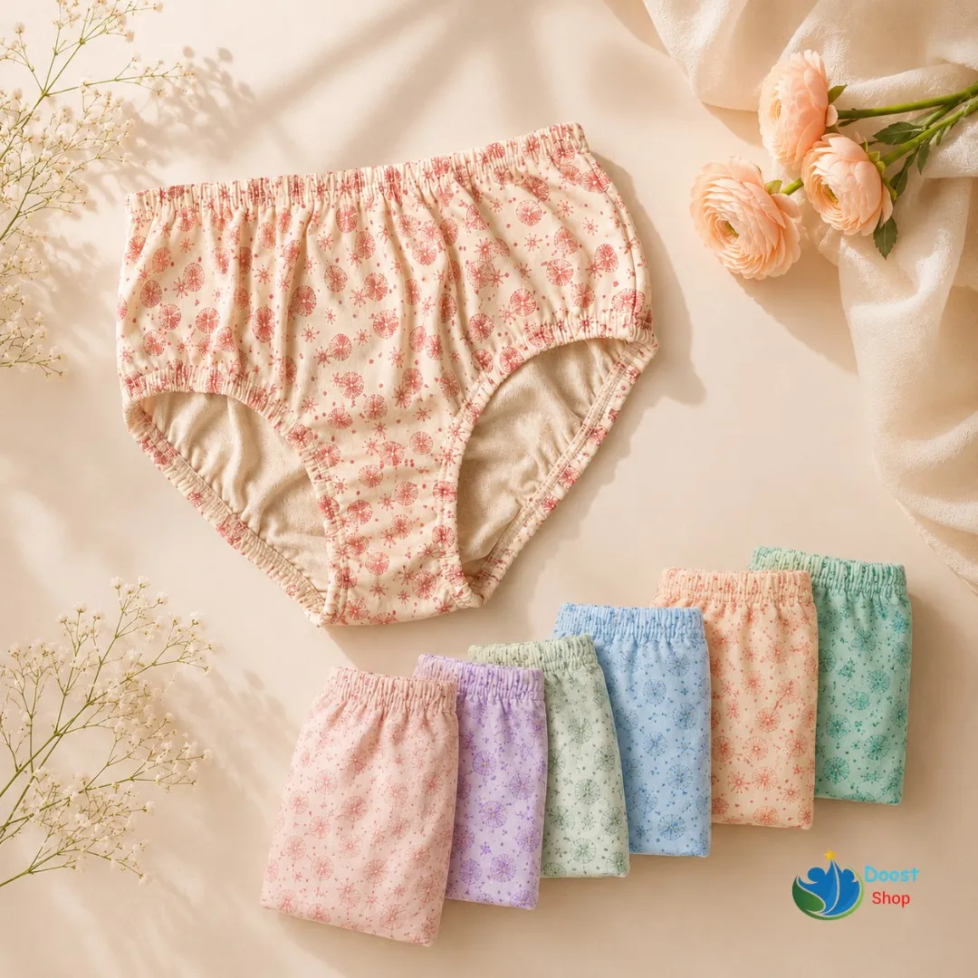پک 6 عددی شورت نخی زنانه طرح دار سایز بزرگ XL تا 3XL