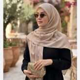 روسری مجلسی نخ کاستوم قواره 140 طرح نبات