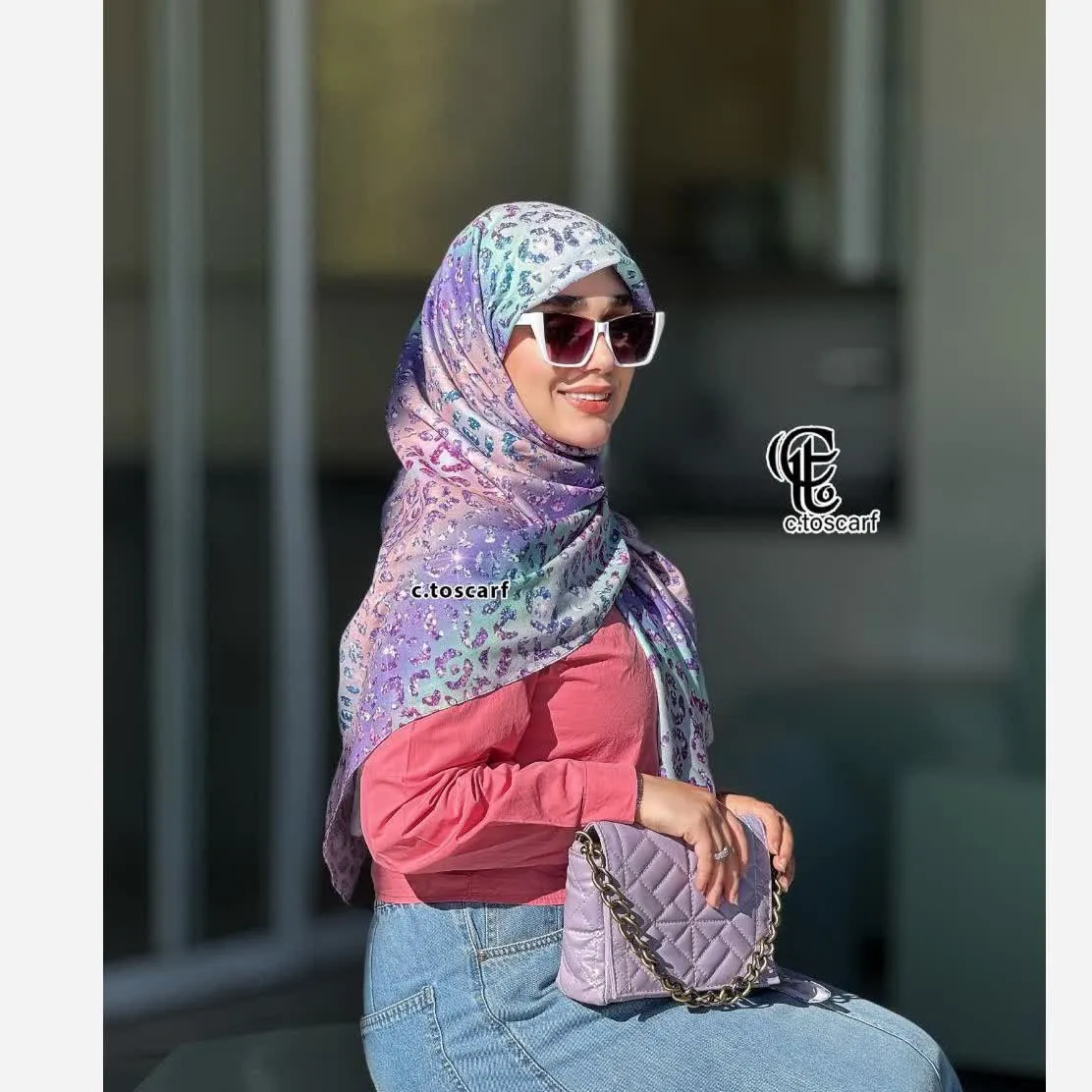 روسری نخ کاستوم قواره 140 طرح آنجل دخترانه