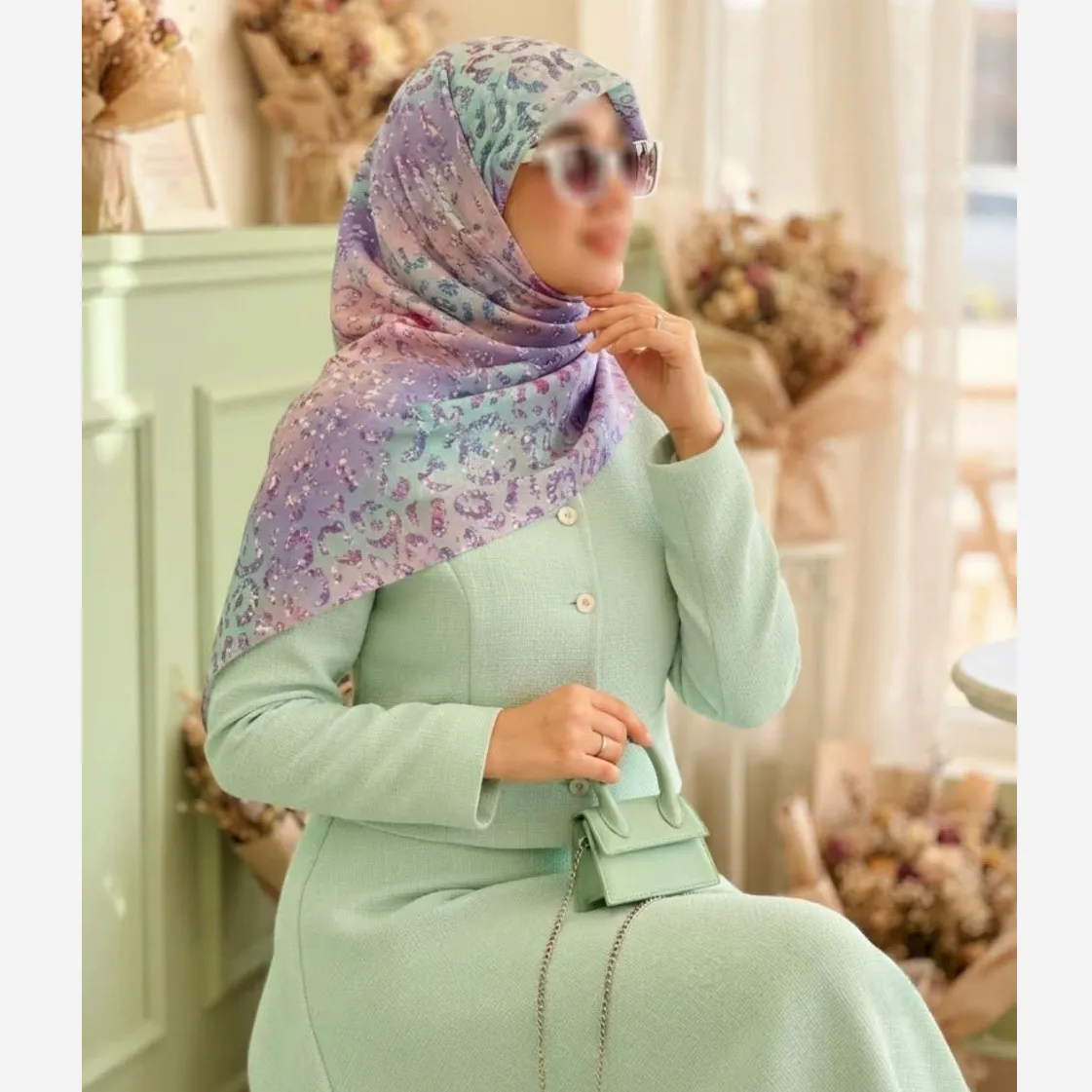 روسری نخ کاستوم قواره 140 طرح آنجل دخترانه