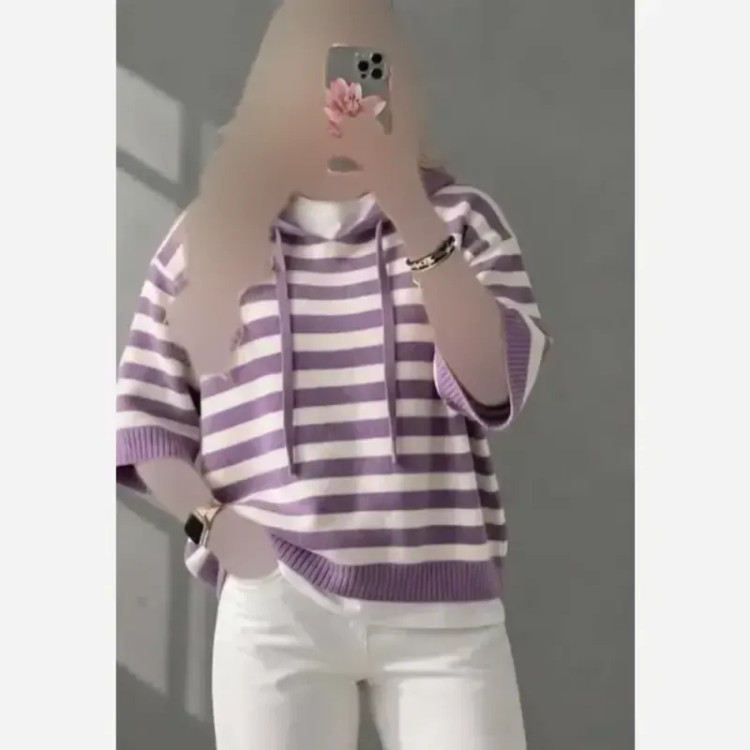 هودی بافت کلاهدار زنانه و دخترانه اکرولیک فری سایز