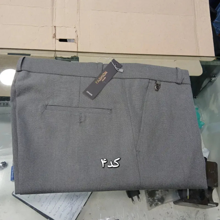 شلوار پارچه ای مردانه راسته کلاسیک نخی پارچه f رنگ ثابت سایز 42 تا 54